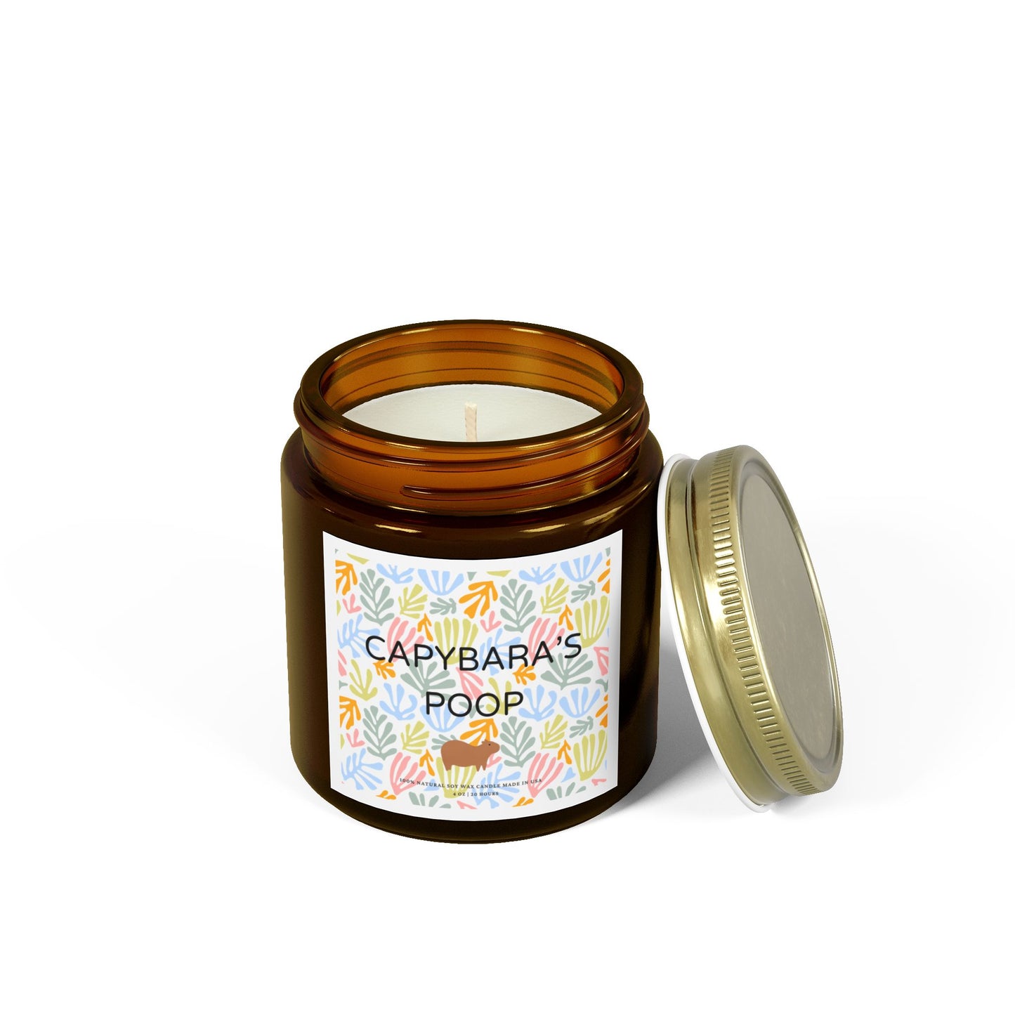 Funny Candle Gift Capybara's Poop in Matisse style