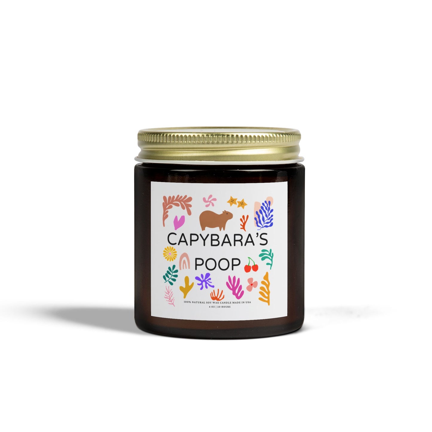 Funny Candle Gift Capybara's Poop in Matisse style