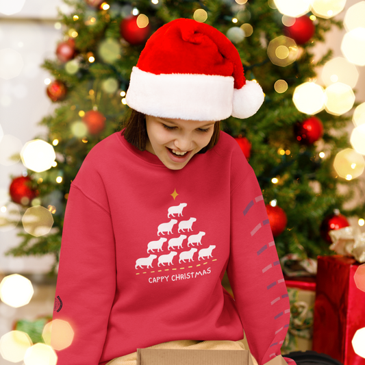 Kids Capybara Christmas Crewneck Sweatshirt - Kids and Adults Sizes Available